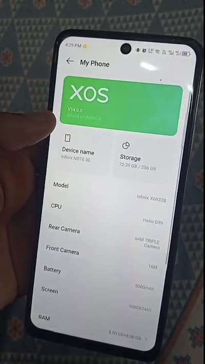 Infinix Note 30 (8+8/256) gaming phone sale or exchange