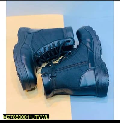 Men's Black Rubber Army Boots with Ankle Height & Durable Sole