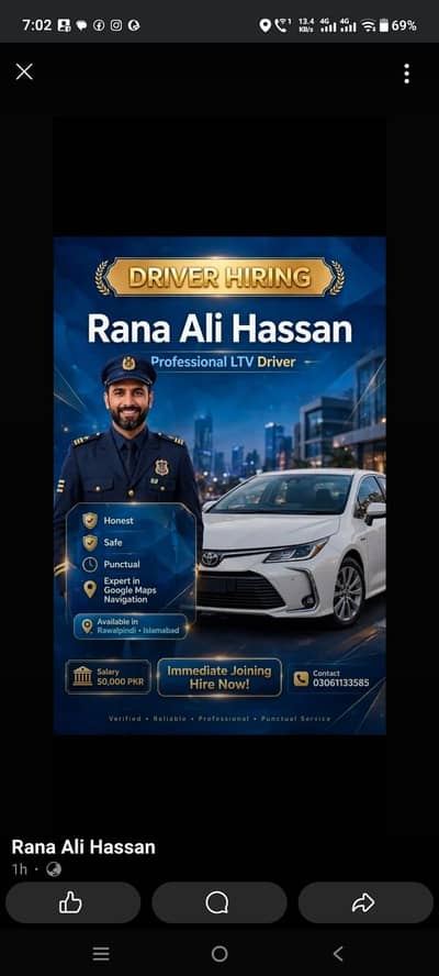 LTV license holder in Rawalpindi/Islamabad Rana Ali Hassan