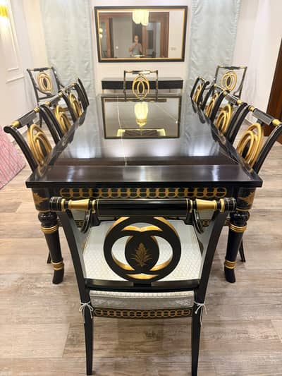 Luxury 10 Seater Dining Table Set with 2 Extra Chairs For Sale