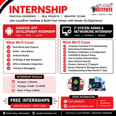 IT Support & App Development INTERNSHIP PROGRAM
