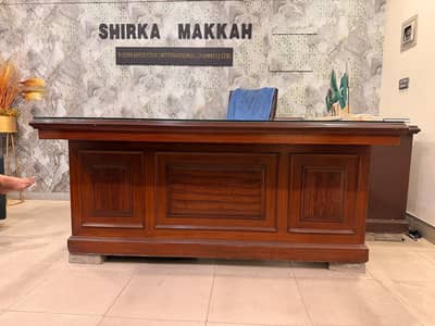 Heavy Wooden Executive Office Desk / Boss Table with Drawers
