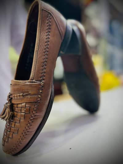 Men's Classic Brown Woven Tassel Loafers