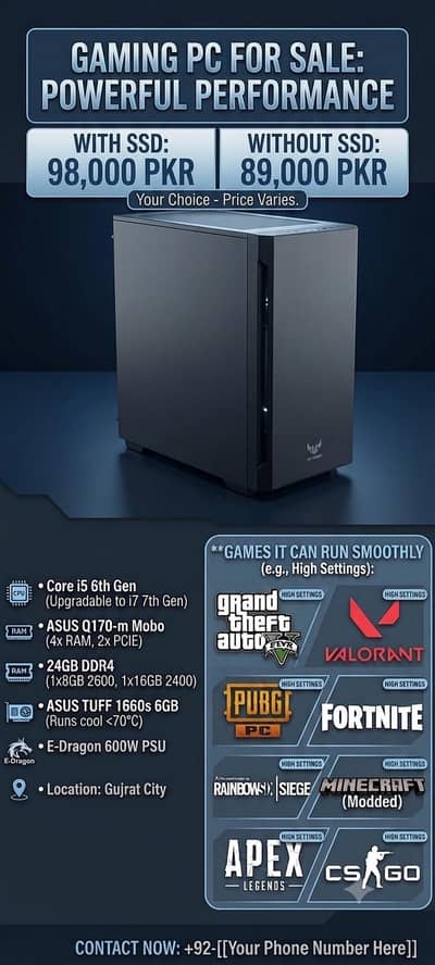Gaming Pc with ASUS tuf 1660s
