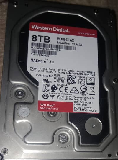 Western Digital 8 TB hard drive WD80EFAX