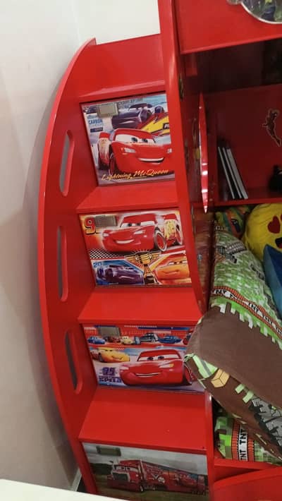 Bed and cupboard