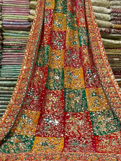 Shunning Handmade Multicolour Chatapta Dupatta Original Mirror