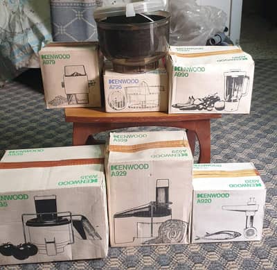 Coffee Mill, Citrus Juicer, Blender, Food processor, Slicer. and Meat