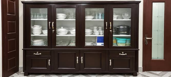 Wooden Crockery Showcase Cabinet (Dining/Kitchen)