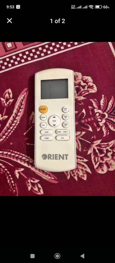 orient 1.5ton ac remote