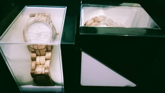 Antique new style watch in wood