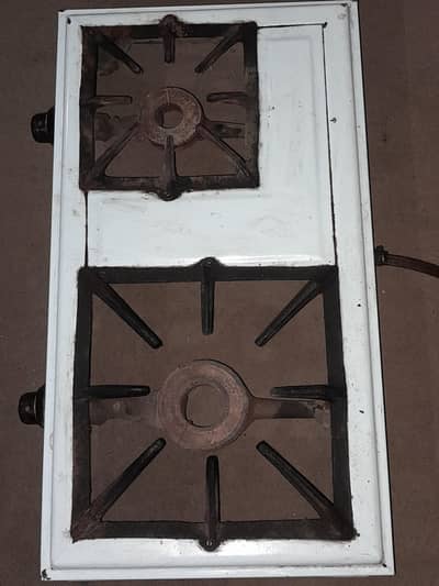 2 burner gas stove- working condition- white