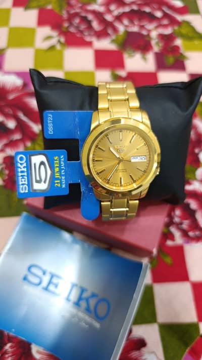Seiko 5 Automatic Gold Watch - Brand New, Original Japan (Box Pack)