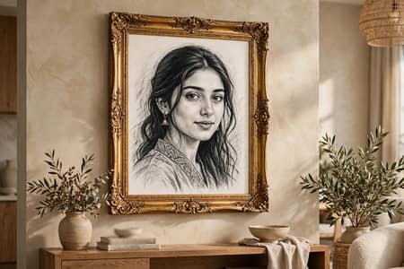 hand-made charcoal sketch and pencil. sketches