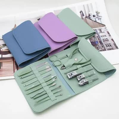 16-in-1 Stainless steel nail care kit (Random colour)