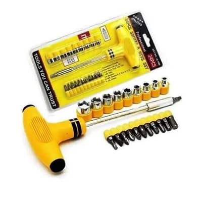 24-Piece Stainless Steel Screwdriver Set Yellow