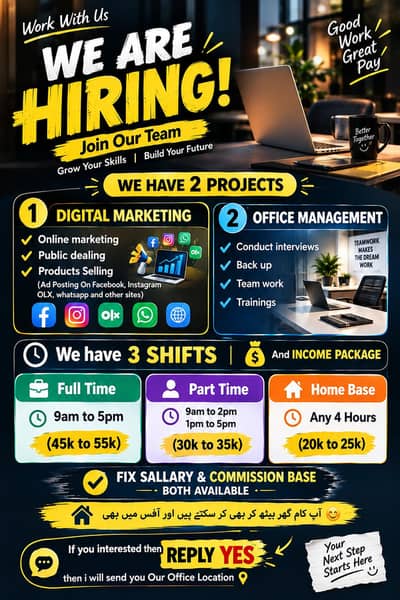 NEED URGENT STAFF OF 50 PERSONS FOR OFFICE WORK AND ONLINE WORK
