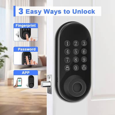 Smart Galss Door Lock I Dead Bolt Lock I AI Face Detection Door Lock
