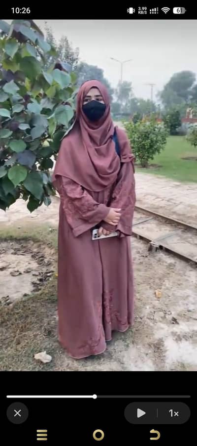 Premium Dusty Rose Embroidered Abaya