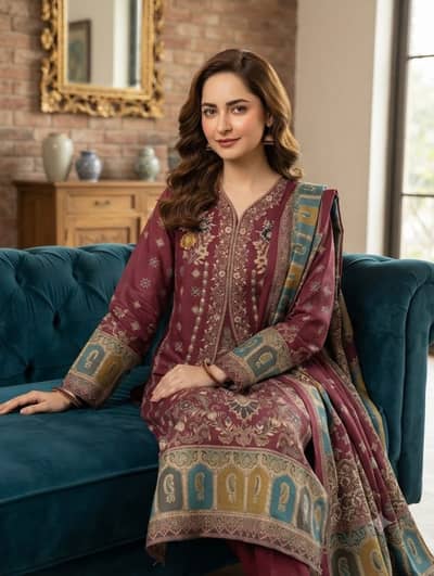 Best embroieded Unstitched suit