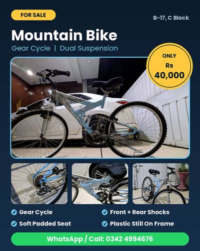 Power Climber Gear Cycle, Dual Suspension Mountain Bike