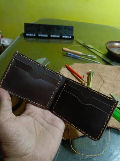 hand stitch leather wallet
