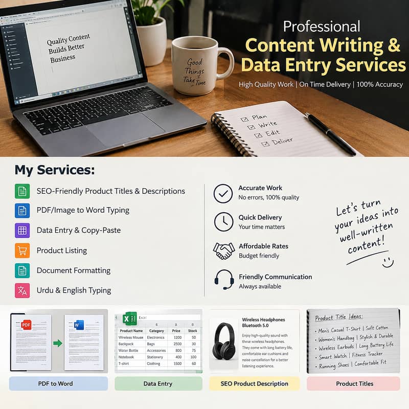 Part-Time Data Entry & Content Writing 0
