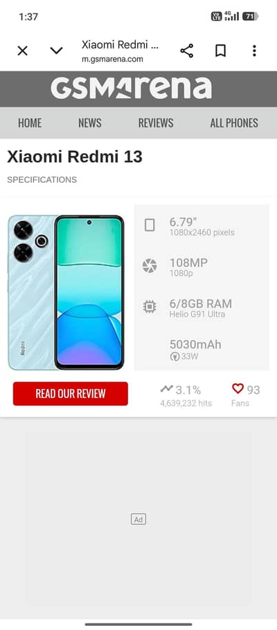 redmi 13 All good ok No repair Box with charger