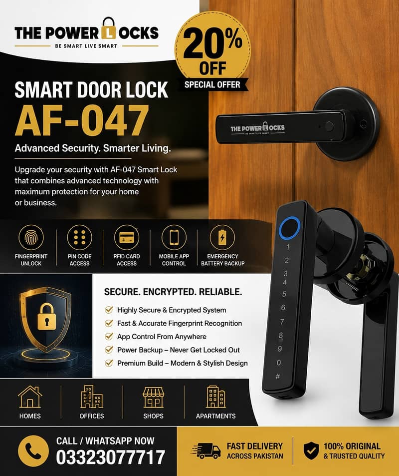 Advanced Door Lock SF-059 | Keyless Entry | Fingerprint & PIN Security 15