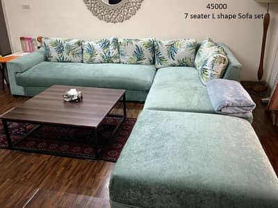 7 seater L shape sofa and chairs