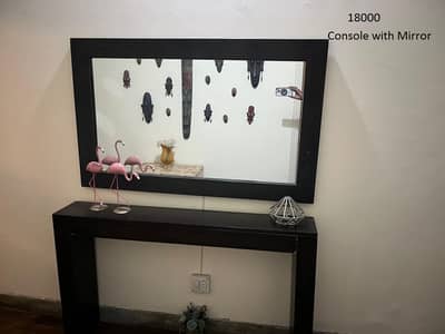 Console with mirror