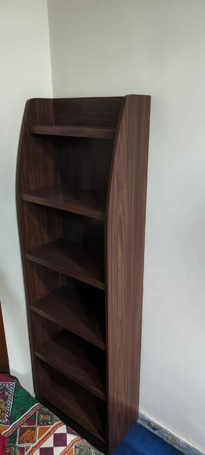 Wooden Bookshelf / Display Rack – Dark Walnut