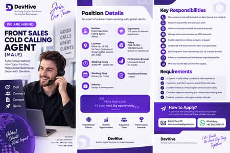 Front Sales & Business Developer Officer (Male)