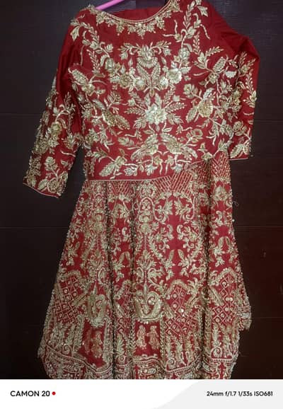 Designer Maroon & Gold Heavy Embroidery  Lehenga