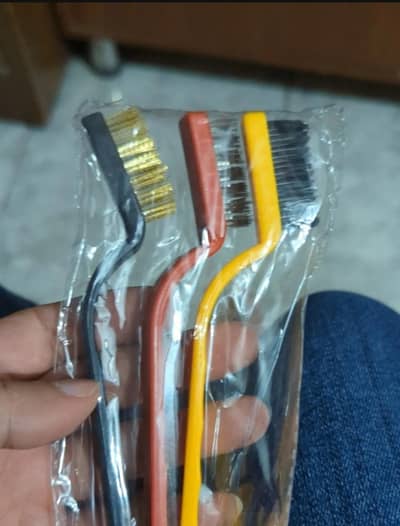 3 Pcs Mini Wire Brush Set Steel Brass Nylon