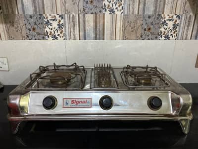3-burner stainless steel gas stove, signal brand