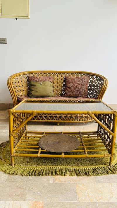 5 Seater Bait Wood Sofa Set with Center Table