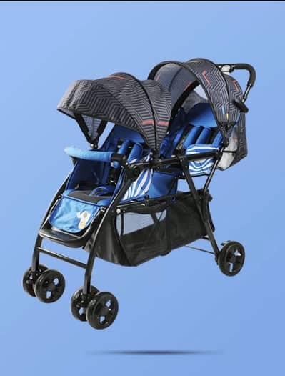 Baby twin double stroller pram tinnies branded