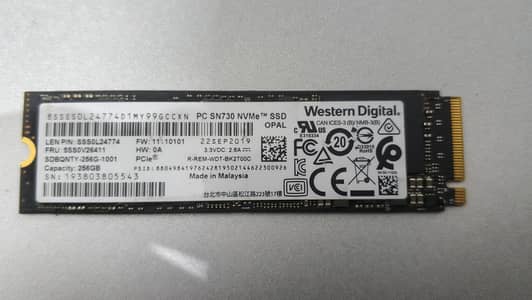 Western Digital 256GB Nvme SSD contact (03104307725)
