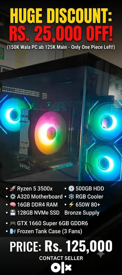 Ryzen high end Gaming Pc 125k only
