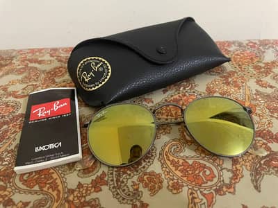 RAY-BAN RB3447 Round Metal Frame Sunglasses Gunmetal Gray