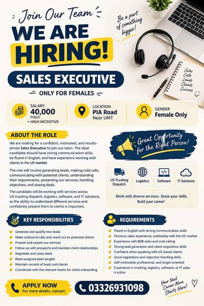 Sales Executivel (Female only)
