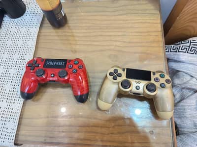 spiderman2 and gold ps4 limited edition controllers
