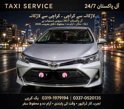 taxi available Karachi to larkana