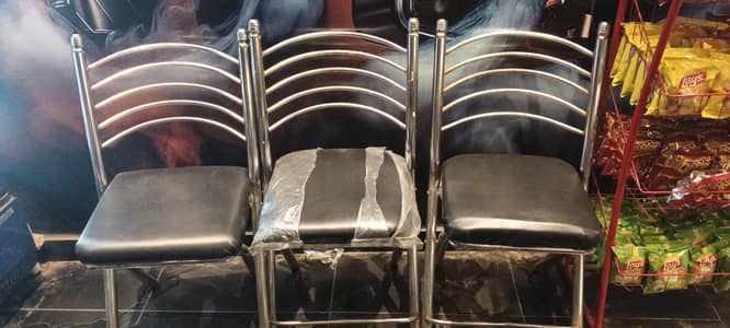 5 Stainless Steel Chairs Set (Good Condition)