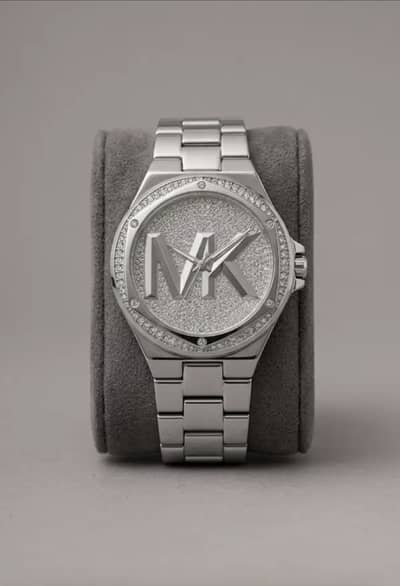 Micheal kors watch silver crystal logo watch
