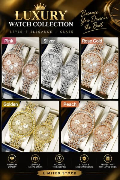Diamond Stone Couple Watch