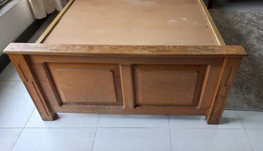 single wooden bed with mattress for sale