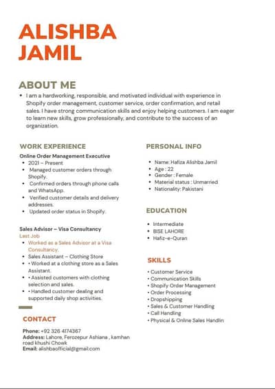 Female Job wanted