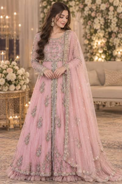 Peach pink Bridal Maxi